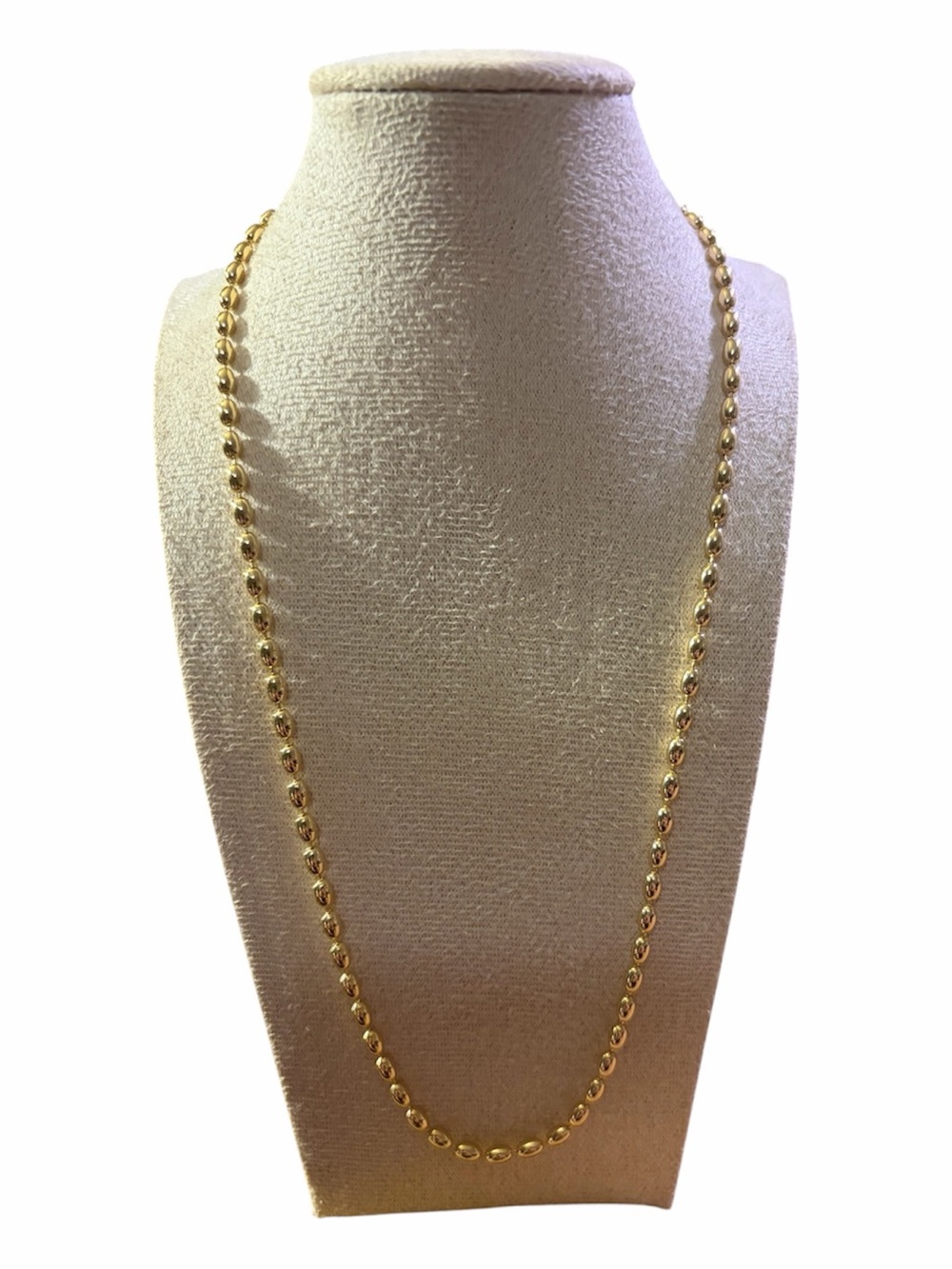 Gold Plated Bead Chain Necklace - Elegant Women's Jewelry